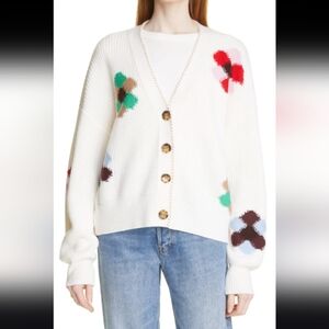 La Ligne Intarsia Flower Cardigan